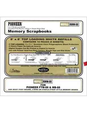 SCRAPBOOKING : Lot de 5 Recharges pour album 20x20 'Pioneer'
