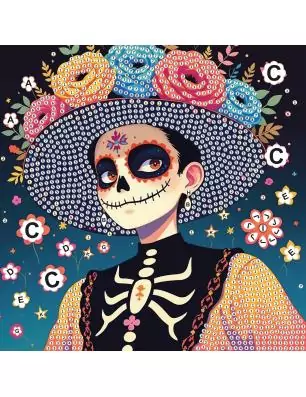 ENFANTS : Cartes à strasser 'Graine créative' Dia de los muertos