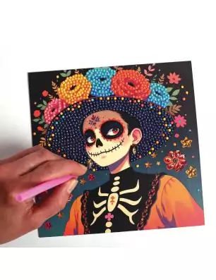 ENFANTS : Cartes à strasser 'Graine créative' Dia de los muertos