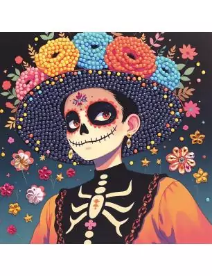 ENFANTS : Cartes à strasser 'Graine créative' Dia de los muertos