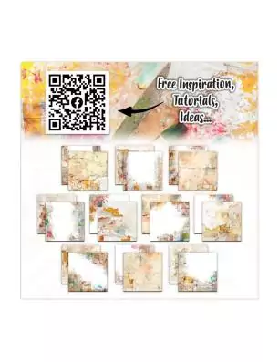 SCRAPBOOKING : Assortiment de 10 papiers doubles 15x15 cm 'AALL and Create' Traces of Time 53