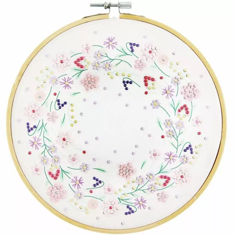 DECORATION : Kit Diamond Painting sur toile 'Rico Design' Couronne de fleurs 20 cm DECORATION : Kit Diamond Painting sur toile 'Rico Design' Couronne de fleurs 20 cm