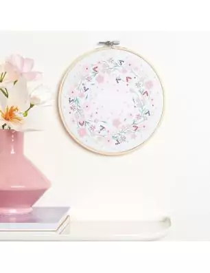 DECORATION : Kit Diamond Painting sur toile 'Rico Design' Couronne de fleurs 20 cm