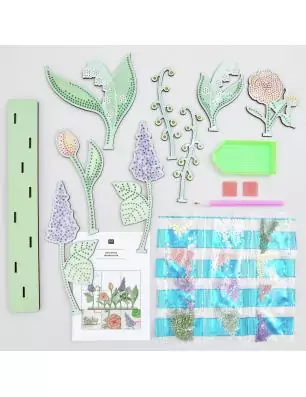 DECORATION : Kit Diamond Painting 'Rico Design' Prairie printanière 31x18.5 cm